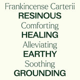 Plant Therapy etiqueta legible resaltando boswellia carterii y pureza