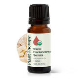Plant Therapy botella frontal mostrando aceite orgánico y pureza