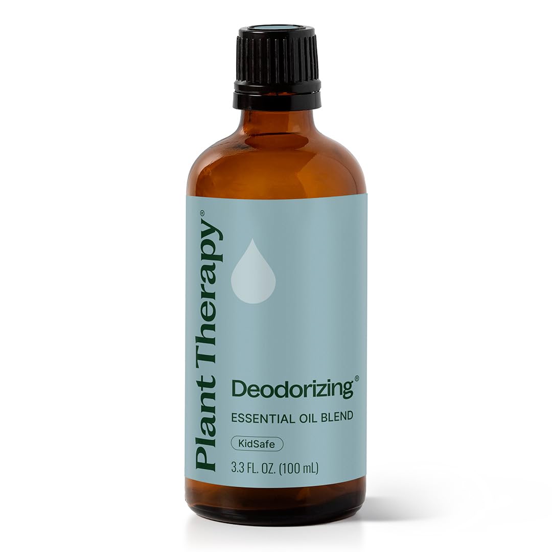 Plant Therapy frasco frontal 100 mL mostrando envase y mezcla desodorizante beneficios