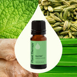 Plant Therapy gotas de Gut Aid sobre superficie mostrando textura pura