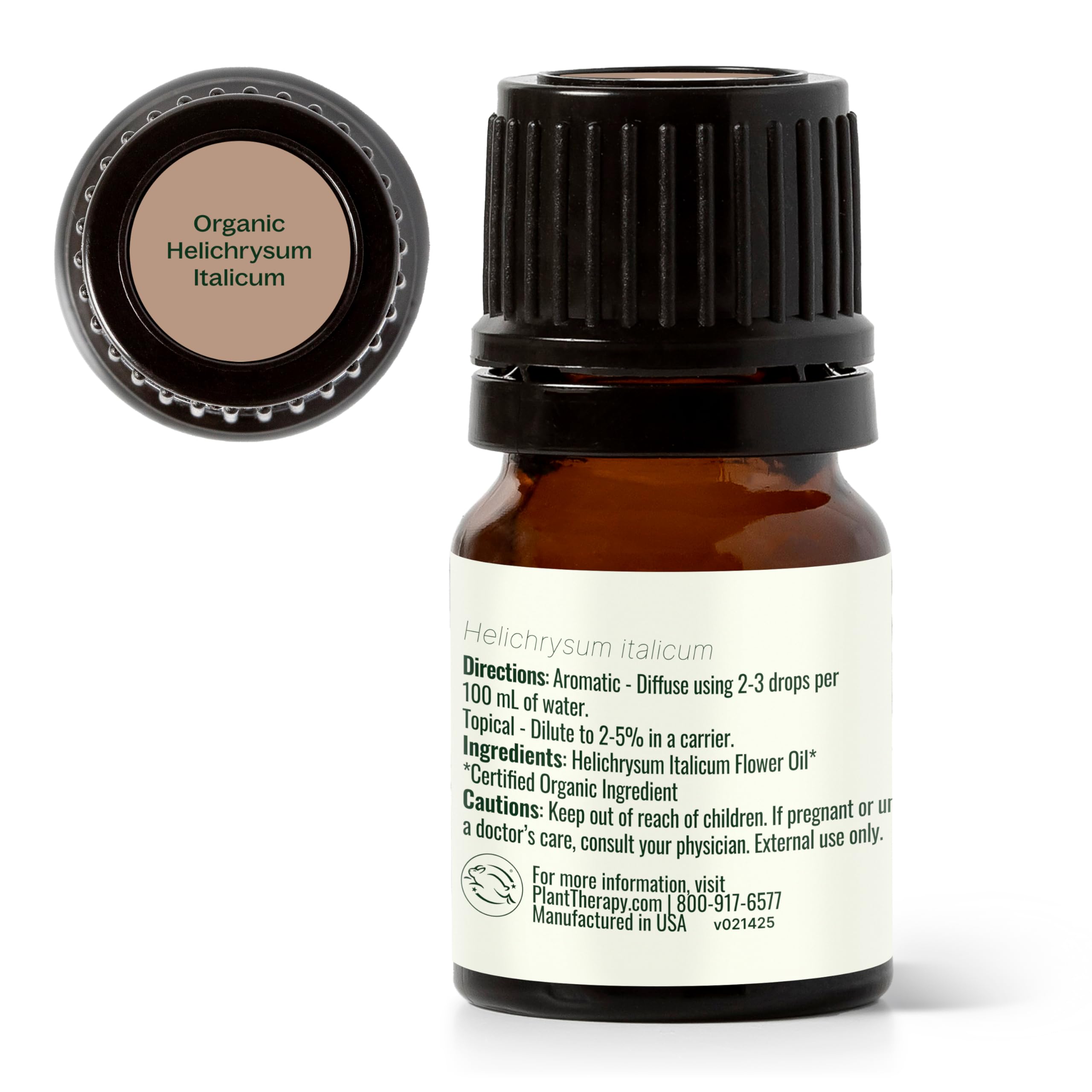 Plant Therapy botella junto a flores y hojas que evocan origen natural orgánico