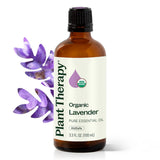 Plant Therapy botella frontal mostrando etiqueta y volumen 100 mL, ofrece pureza