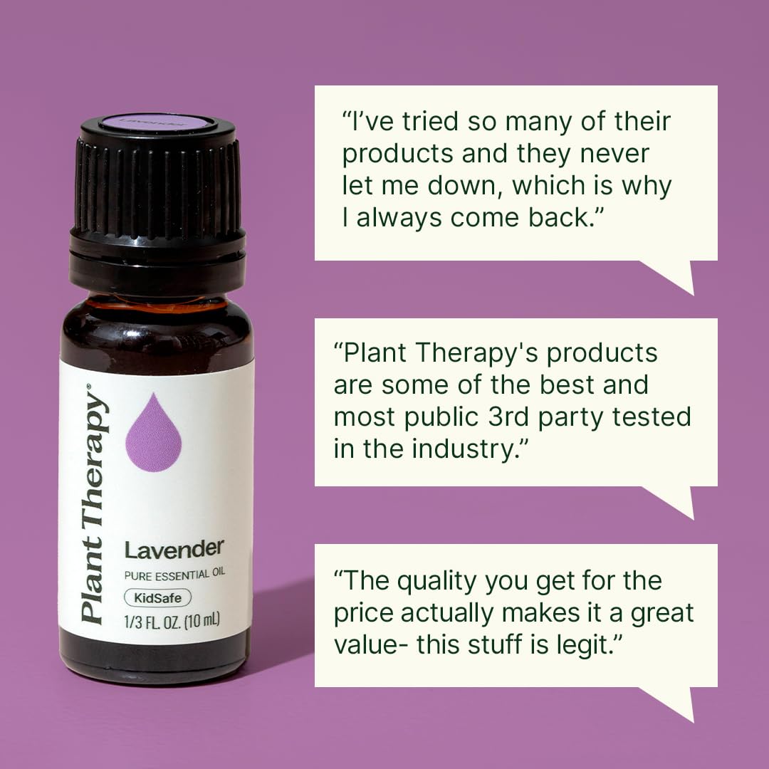 Plant Therapy etiqueta con número de lote y transparencia de pruebas