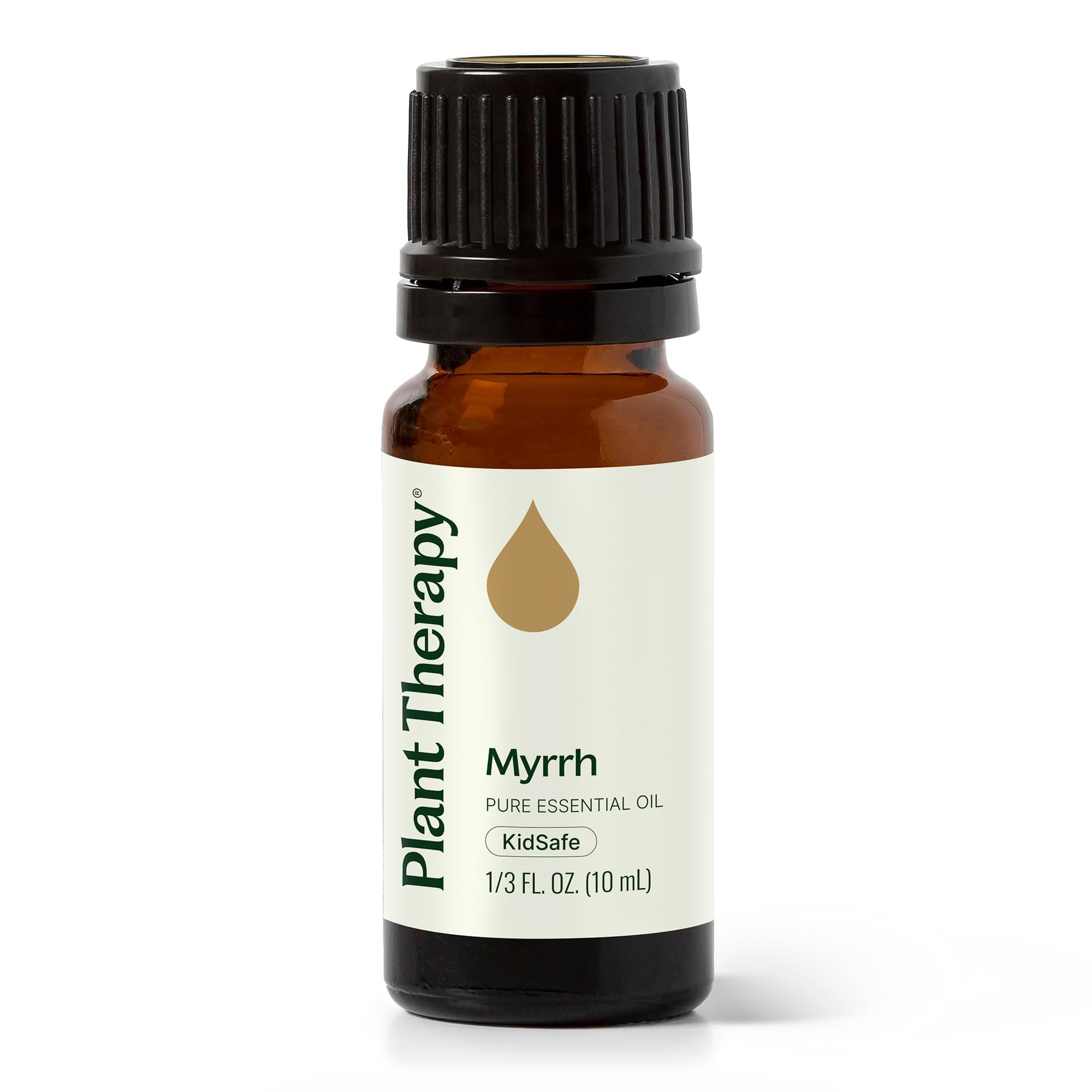 Plant Therapy mirra botella frontal mostrando diseño y volumen 10 ml
