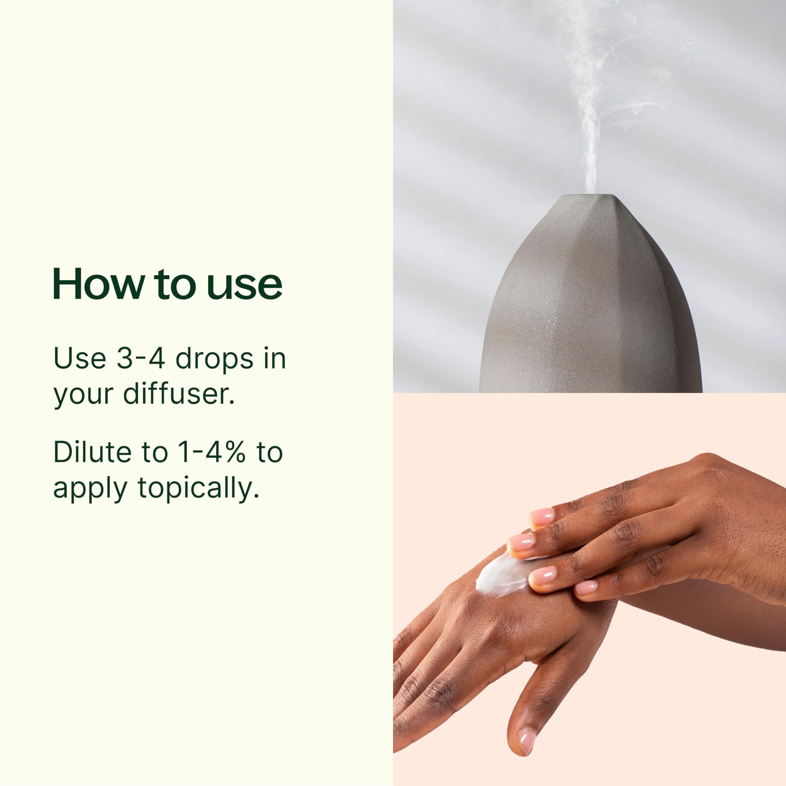 Plant Therapy etiqueta en detalle con información del aceite y certificación