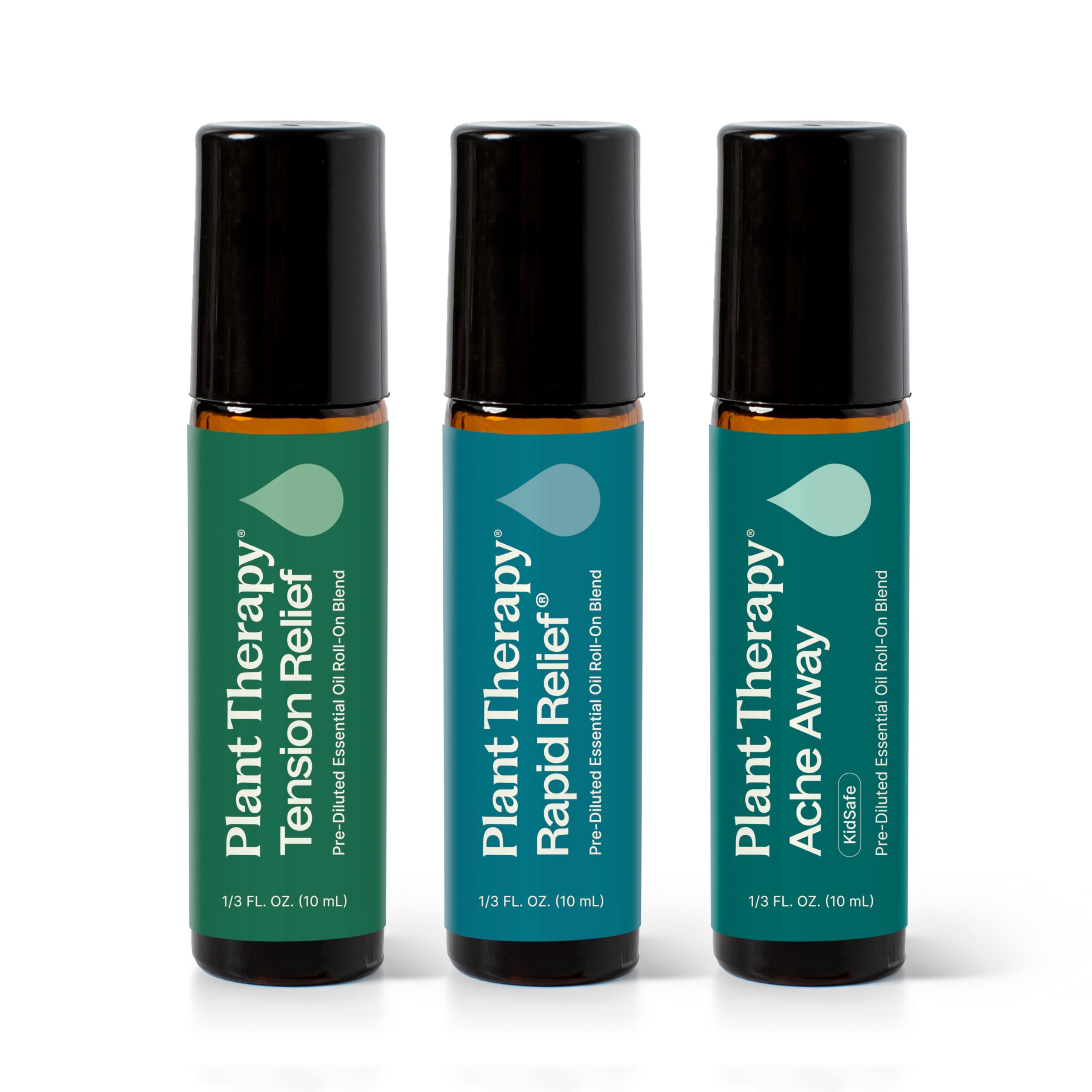 Plant Therapy roll-on set frente mostrando tres frascos prácticos y portátiles