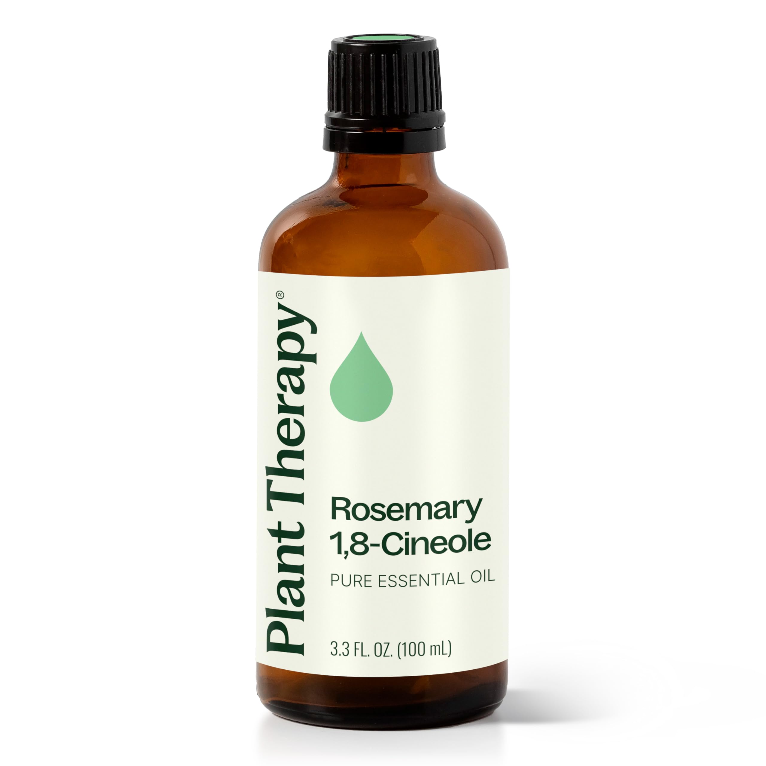 Plant Therapy botella frontal de romero mostrando presentación 100 mL y pureza