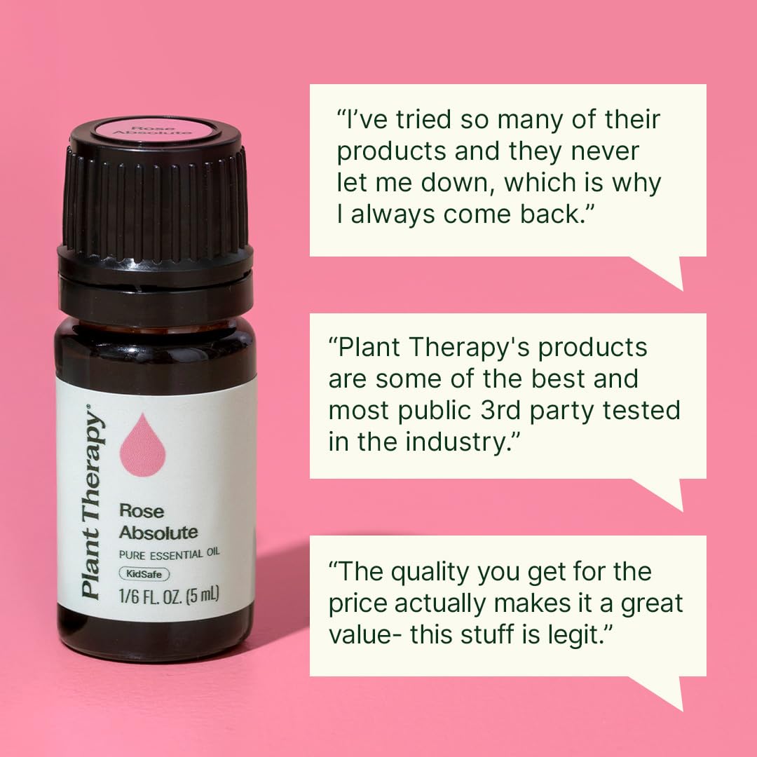 Plant Therapy botella junto a una regla para comparar tamaño 5 mL