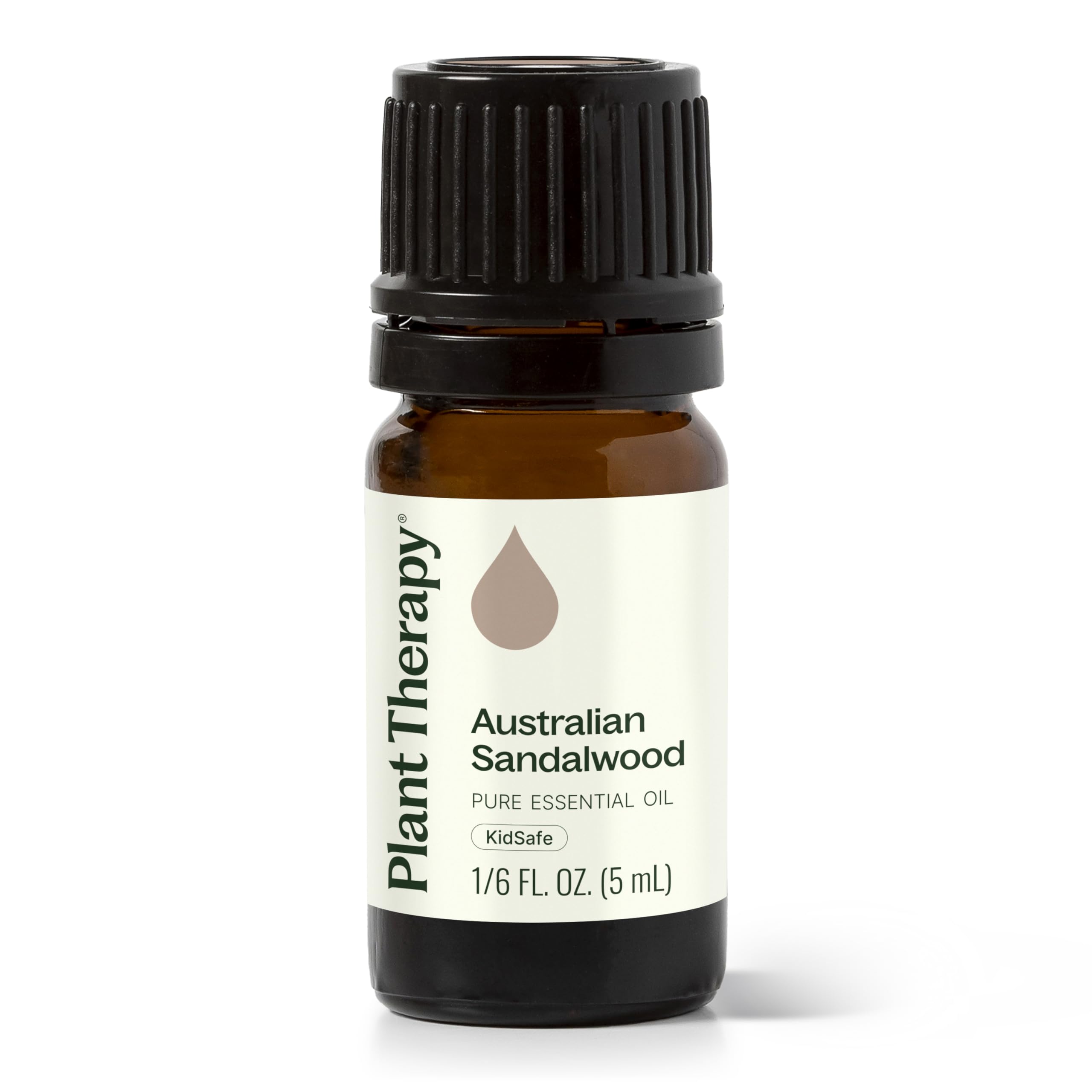 Plant Therapy frasco frontal de Sandalwood Australian mostrando envase y tamaño