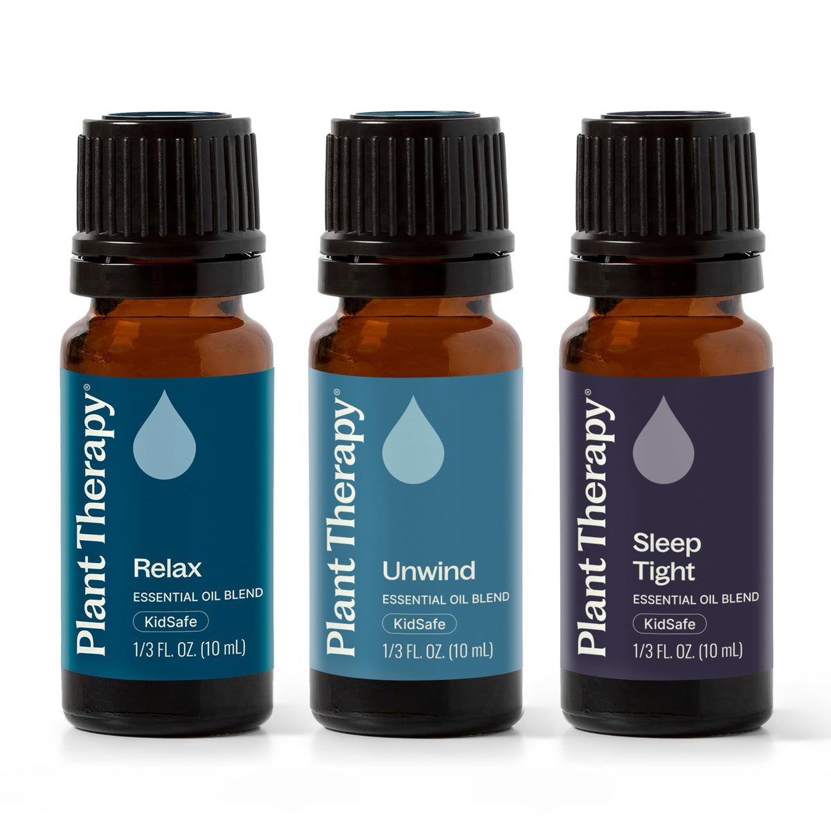 Plant Therapy set frontal mostrando los tres frascos, transmite tranquilidad