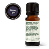 Plant Therapy frasco Sleep Tight junto a moneda para comparar tamaño 10 ml