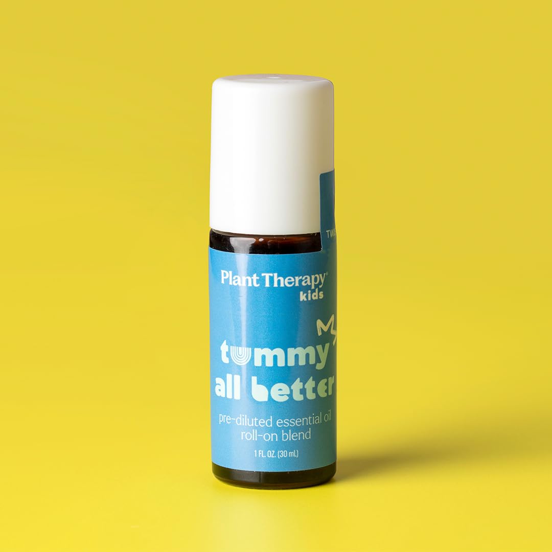 Plant Therapy roll-on dentro de un bolso de viaje listo para emergencias digestivas