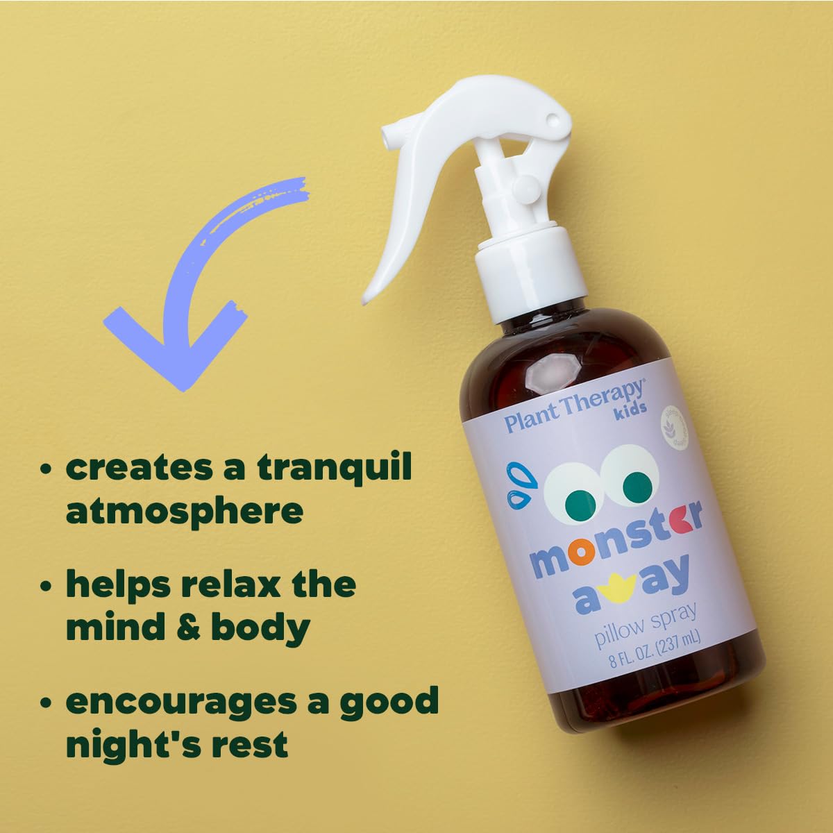 Plant Therapy spray aplicado en almohada para rutina relajante