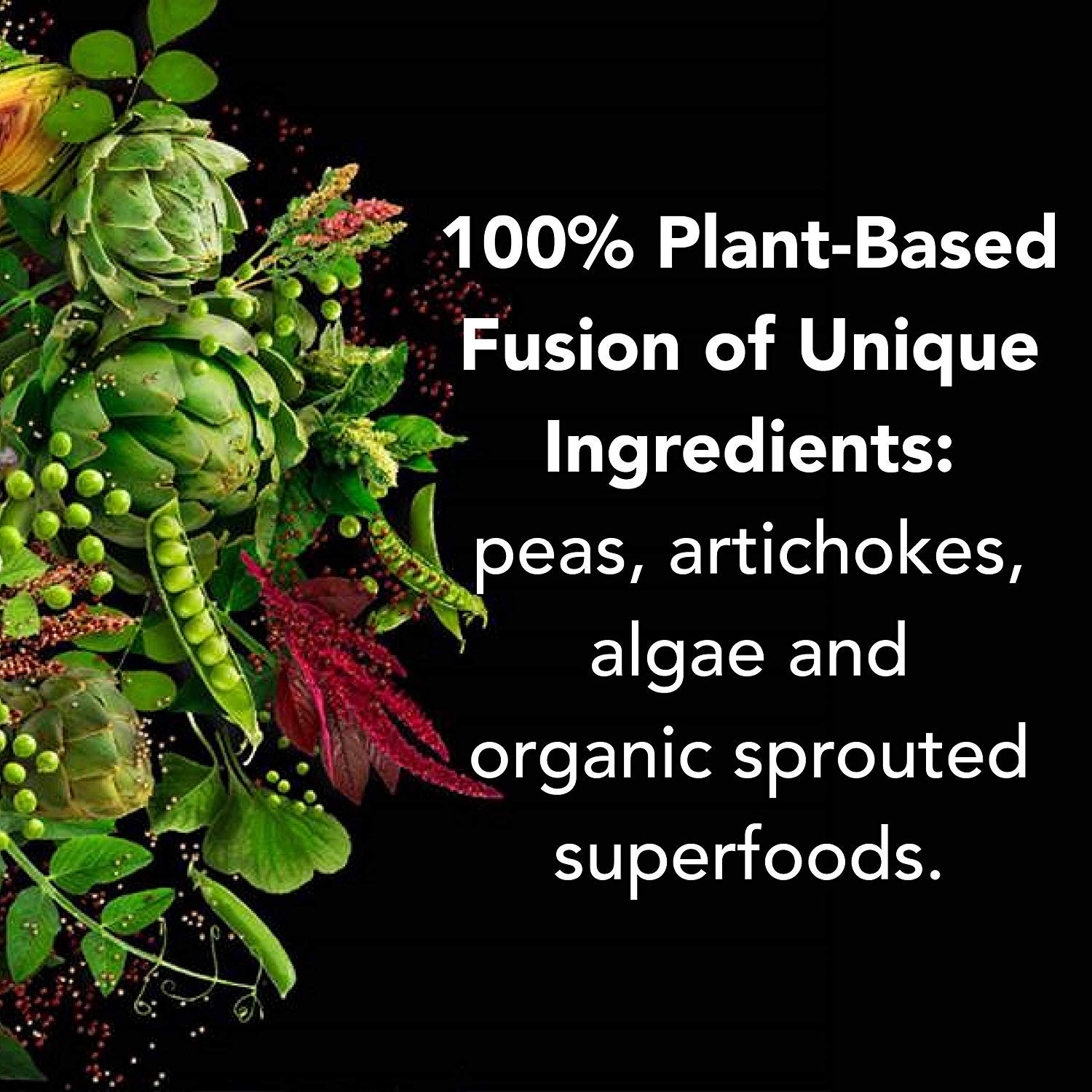 Envase PlantFusion 2 lb junto a objetos para escala visual