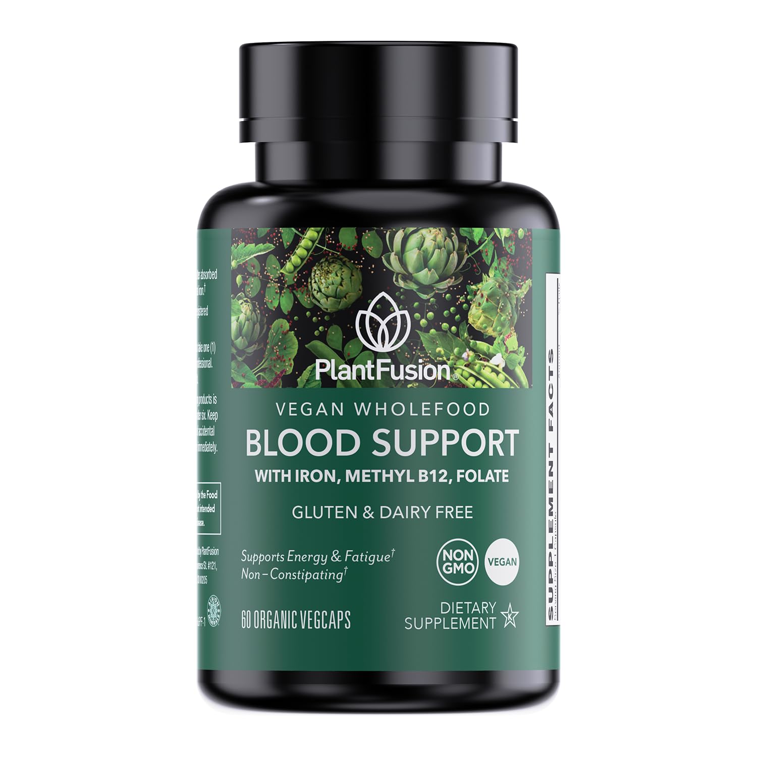 PlantFusion envase frontal mostrando cápsulas veganas y beneficios nutricionales