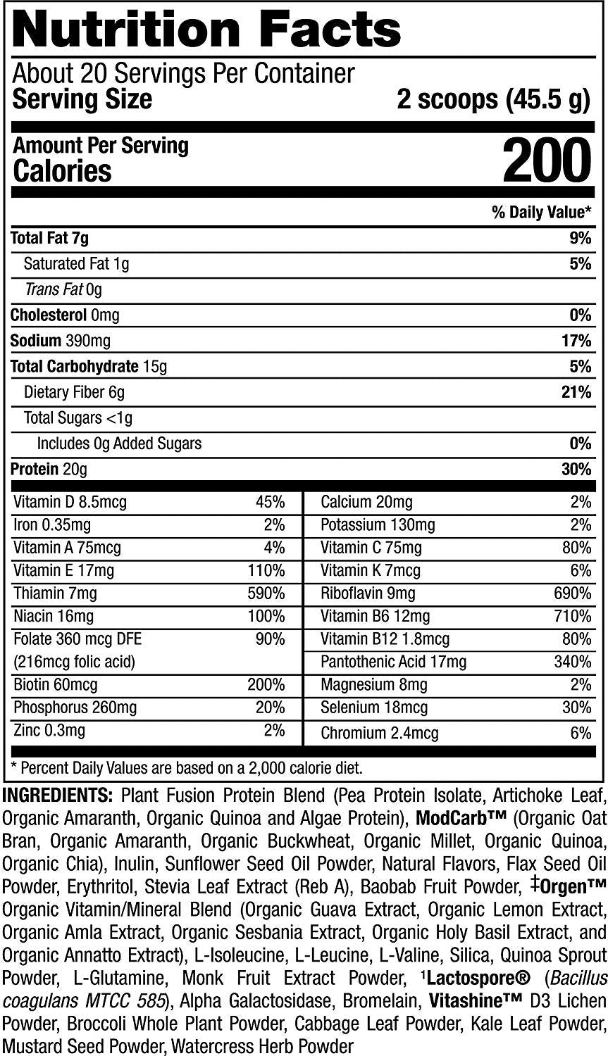 Comparación de tamaño PlantFusion 2 lb para entender porción