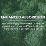 Enfoque de la etiqueta PlantFusion mostrando dosis 5000 IU y 50 mcg claramente