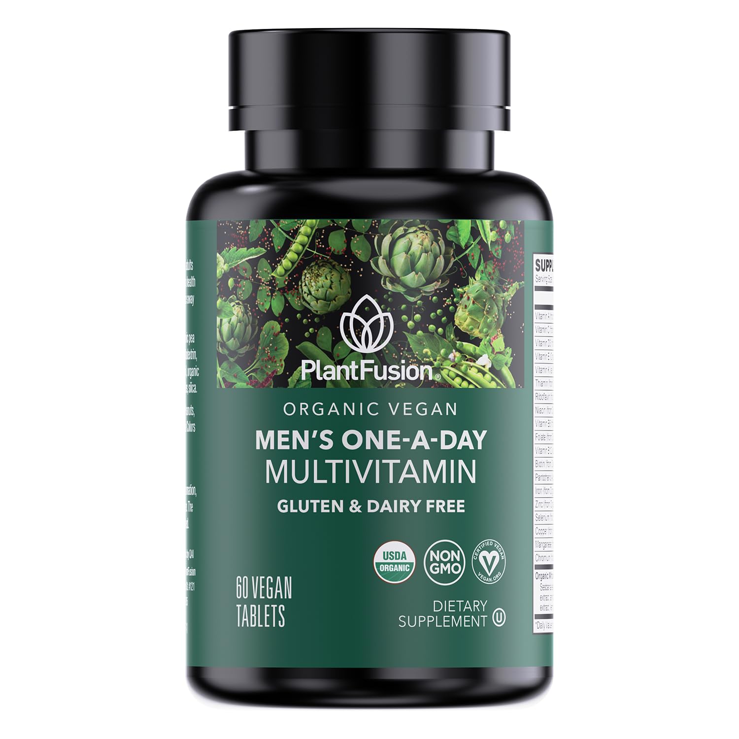 PlantFusion empaque frontal del multivitamínico para hombres mostrando confianza
