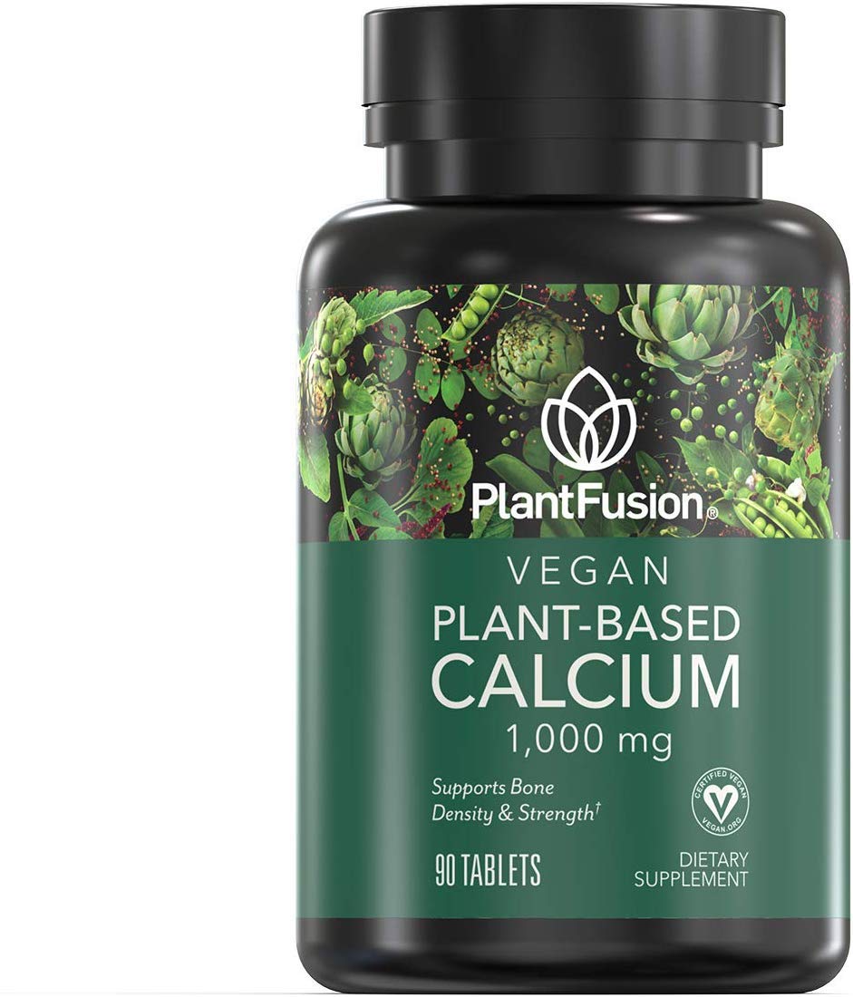 PlantFusion frontal del envase mostrando 90 tabletas y beneficios veganos