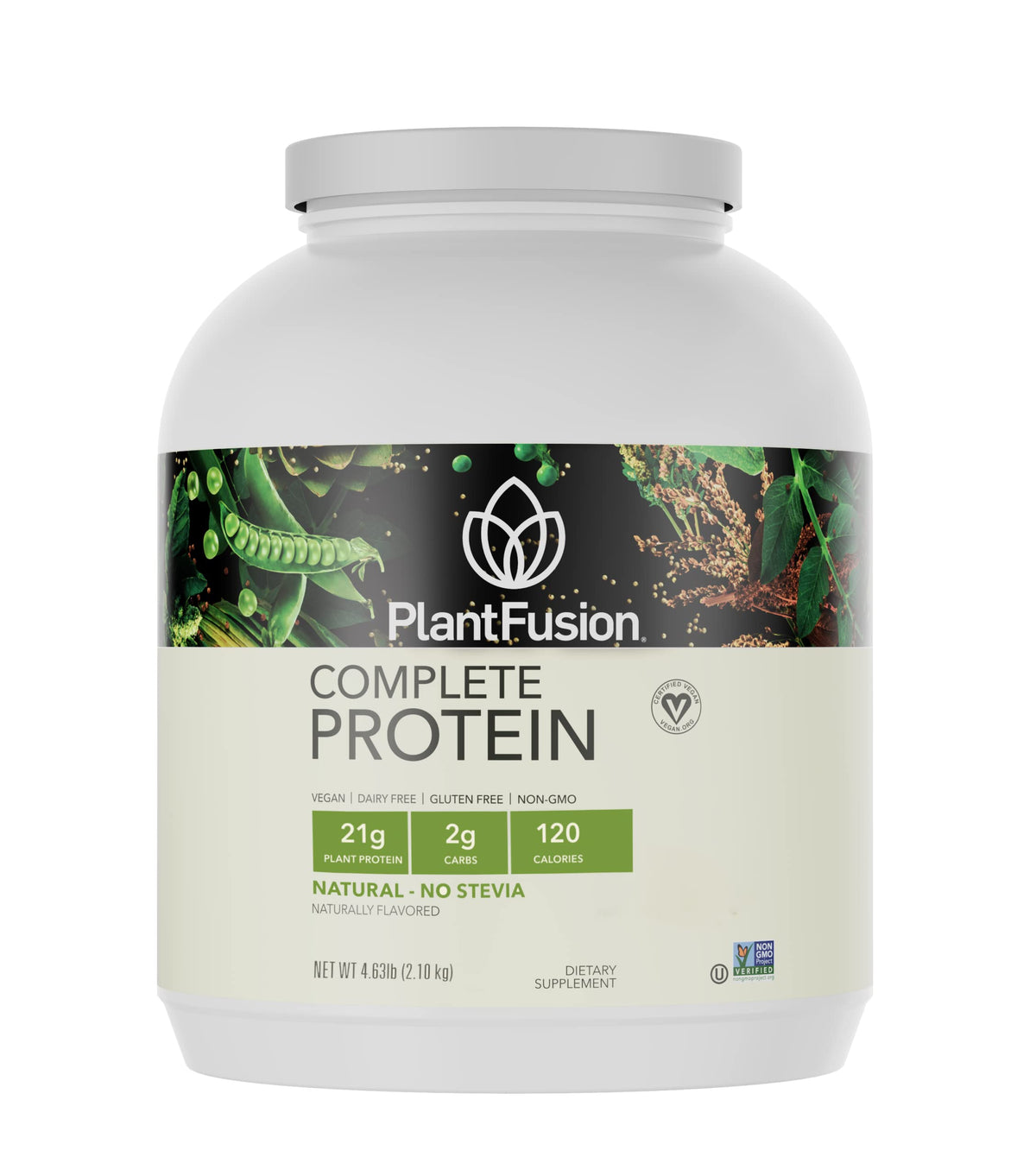 PlantFusion envase frontal mostrando marca y beneficios limpios