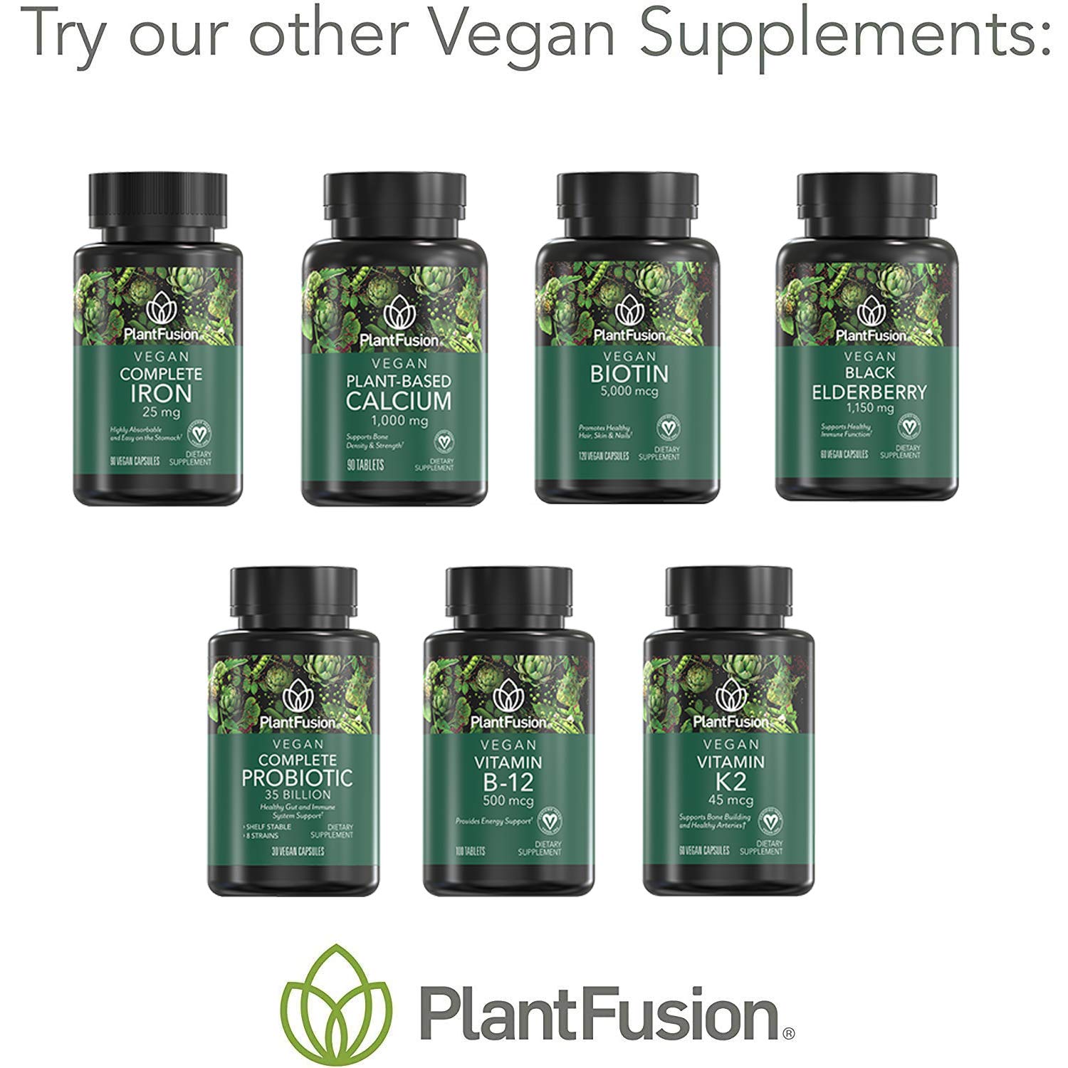 PlantFusion tres cápsulas sobre mesa señalando dosis diaria