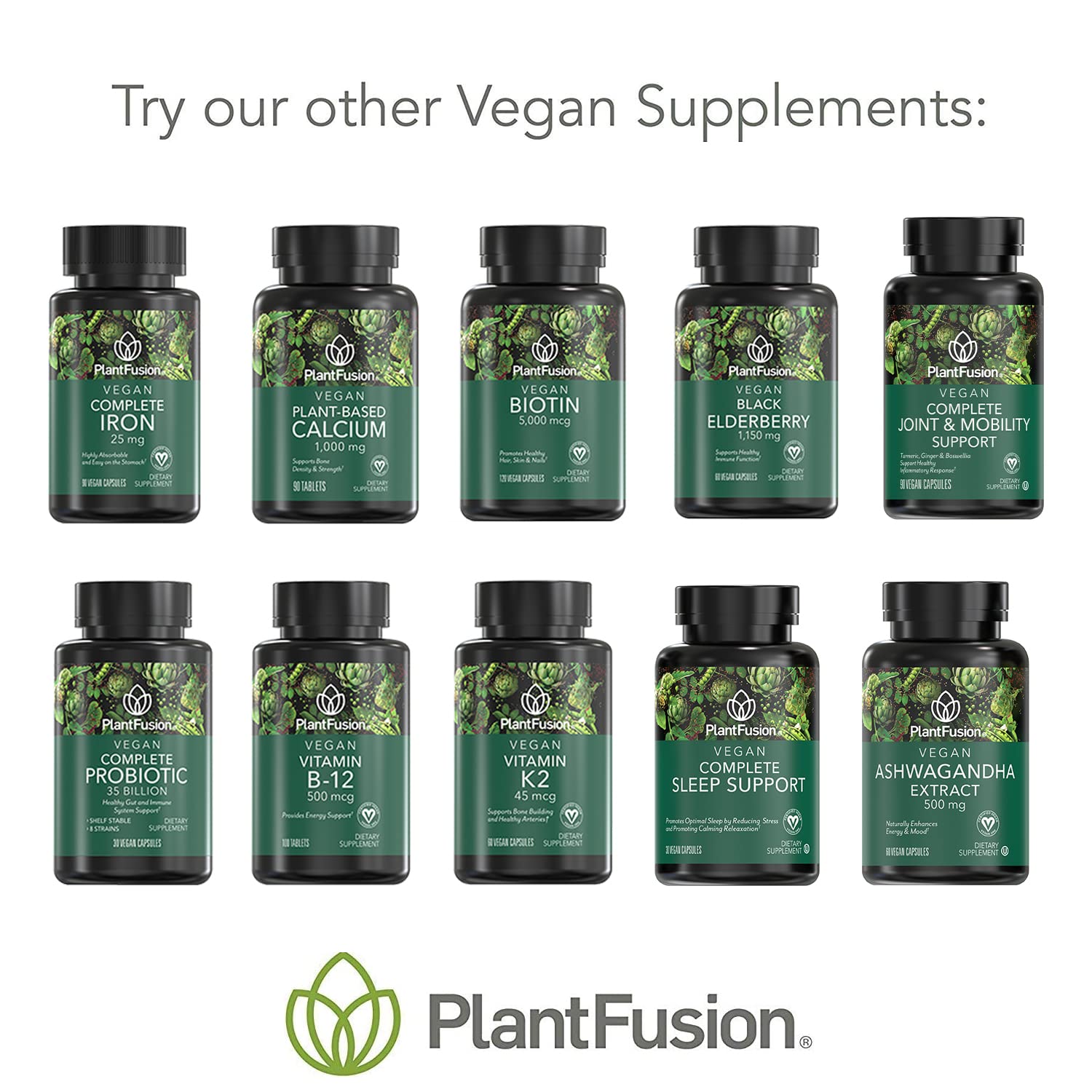 PlantFusion etiqueta con información nutricional y certificaciones claras