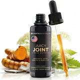Plants Basically frasco frontal de Juicy Joint mostrando etiqueta clara y protección