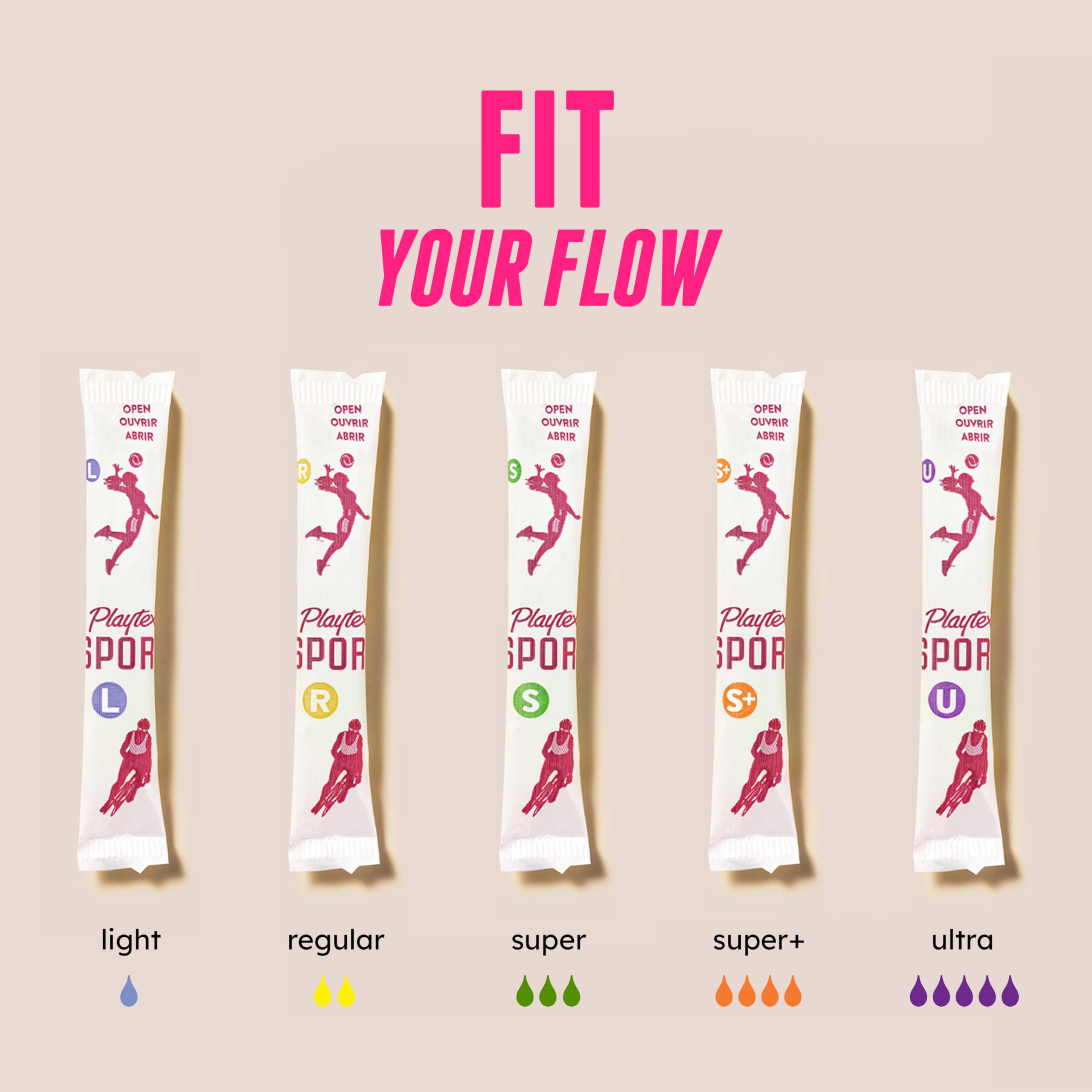 Playtex tampón sport etiqueta sin fragancia resaltando menor riesgo de irritación