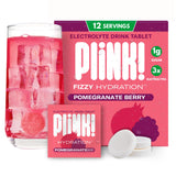 Plink frente del empaque Pomegranate Berry mostrando ahorro y conveniencia