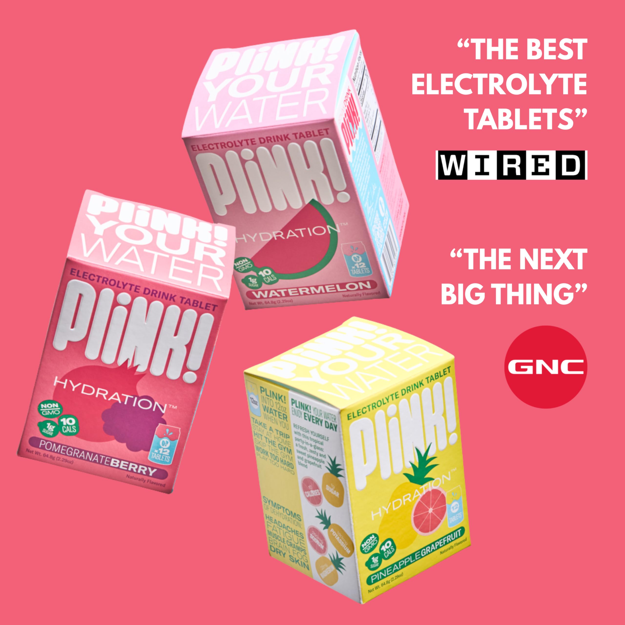 Plink etiqueta de ingredientes y electrolitos, beneficio: información clara sobre sodio, potasio y magnesio
