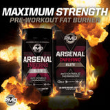 PMD Arsenal X Inferno frasco junto a una regla para comparar tamaño