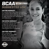 PMD atleta usando BCAA durante entrenamiento para sostener rendimiento