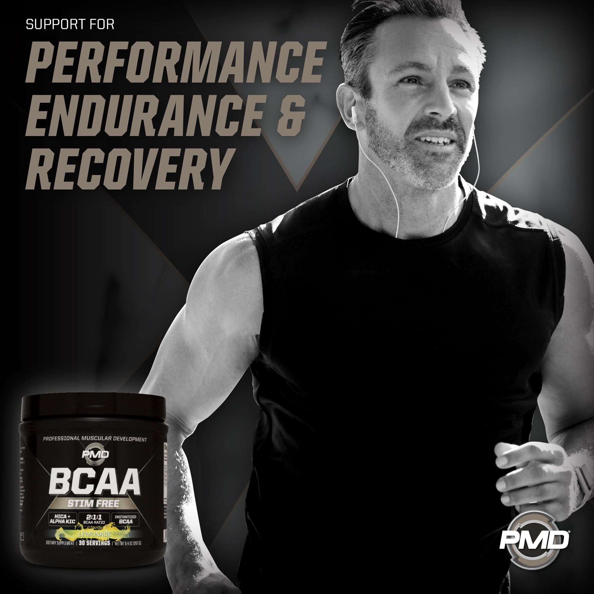 PMD vaso con BCAA limonada preparado refrescante y fácil de beber