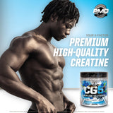 PMD CG5 sabor blue raspberry servido con frambuesas para atractivo visual