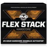 PMD Flex Stack envase frontal mostrando marca y beneficios para fuerza