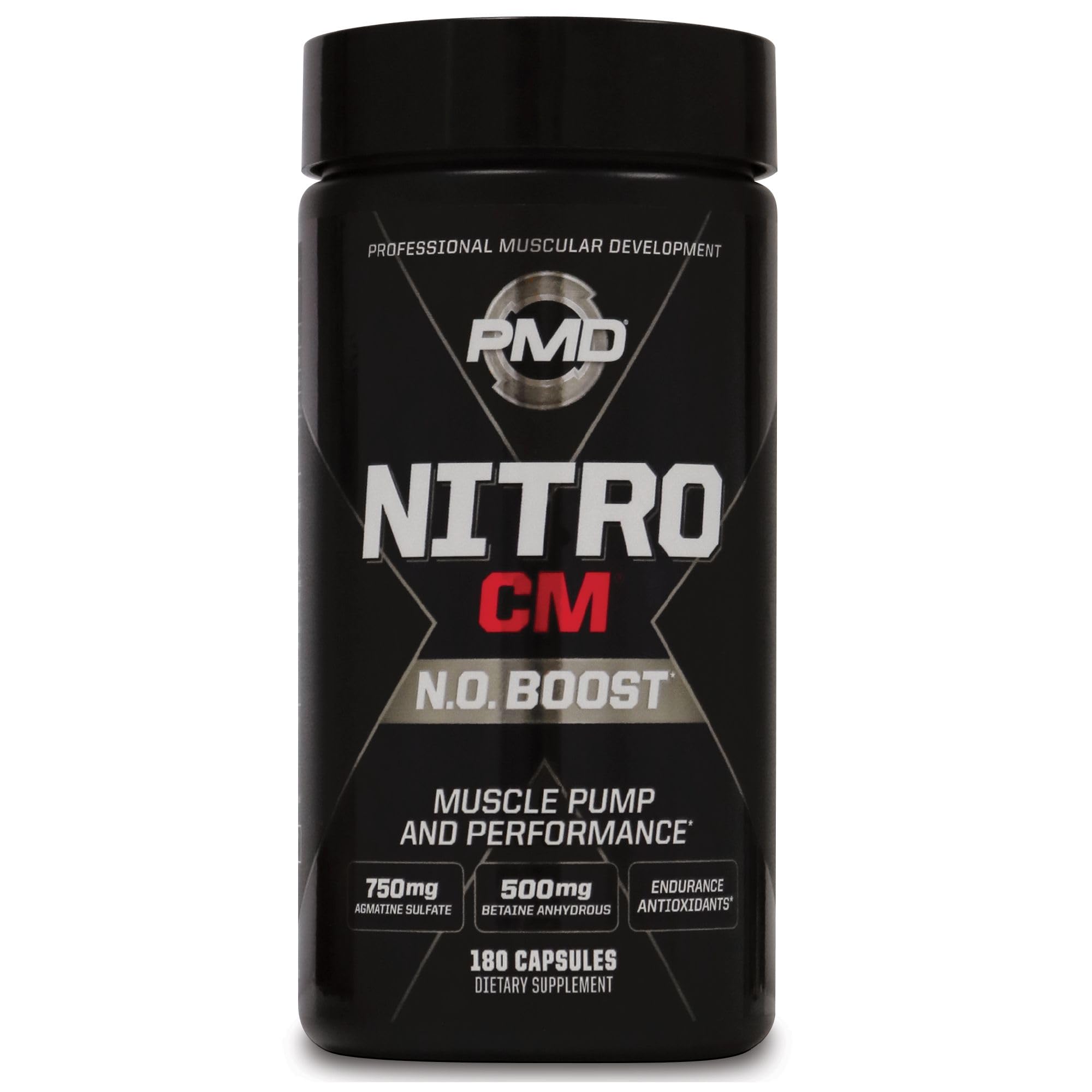 PMD Nitro CM vista frontal del envase, aporta pump visible