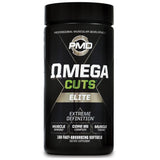 PMD Omega Cuts Elite vista frontal, frasco completo para ciclos largos