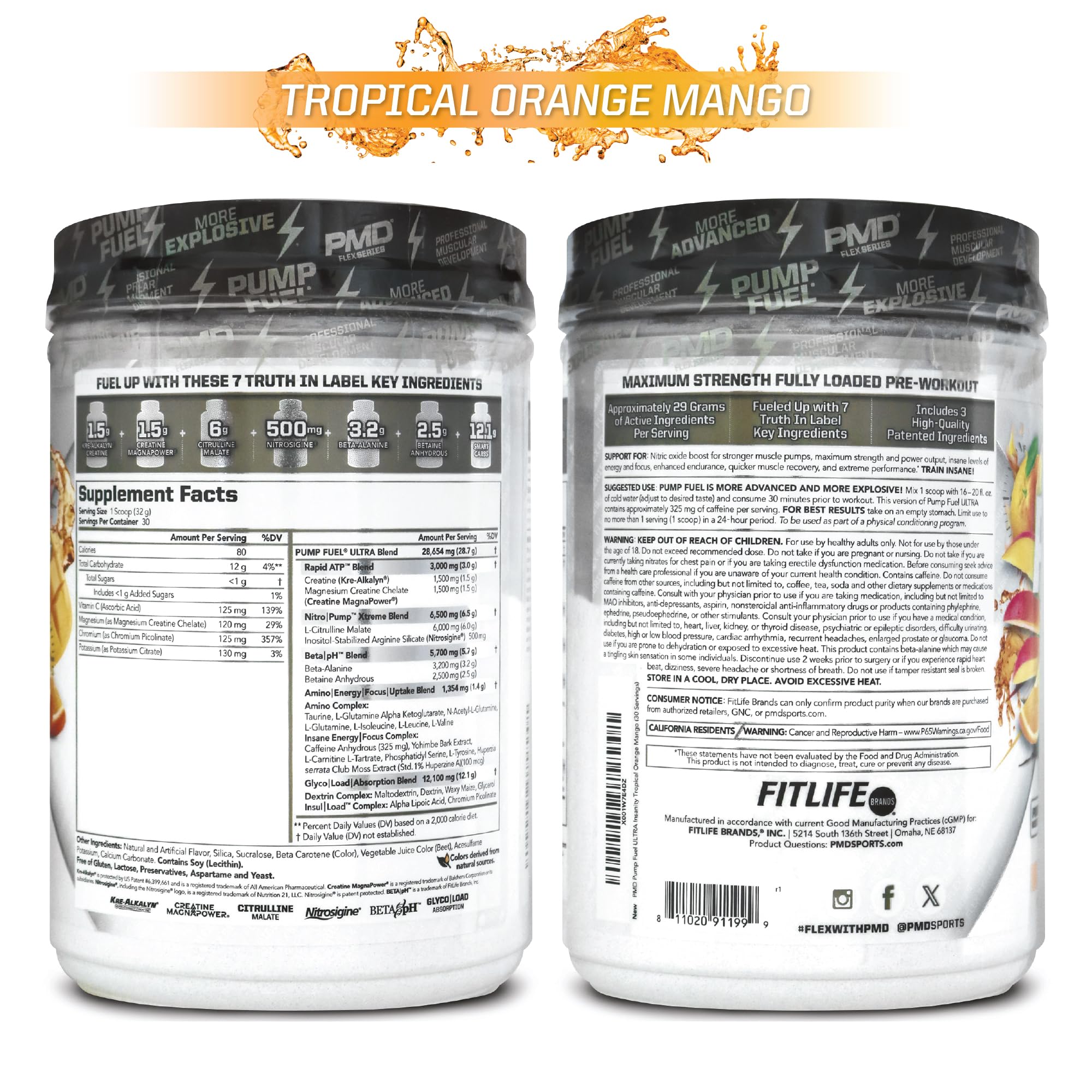 Vaso con sabor Tropical Orange Mango PMD, refrescante y apetecible