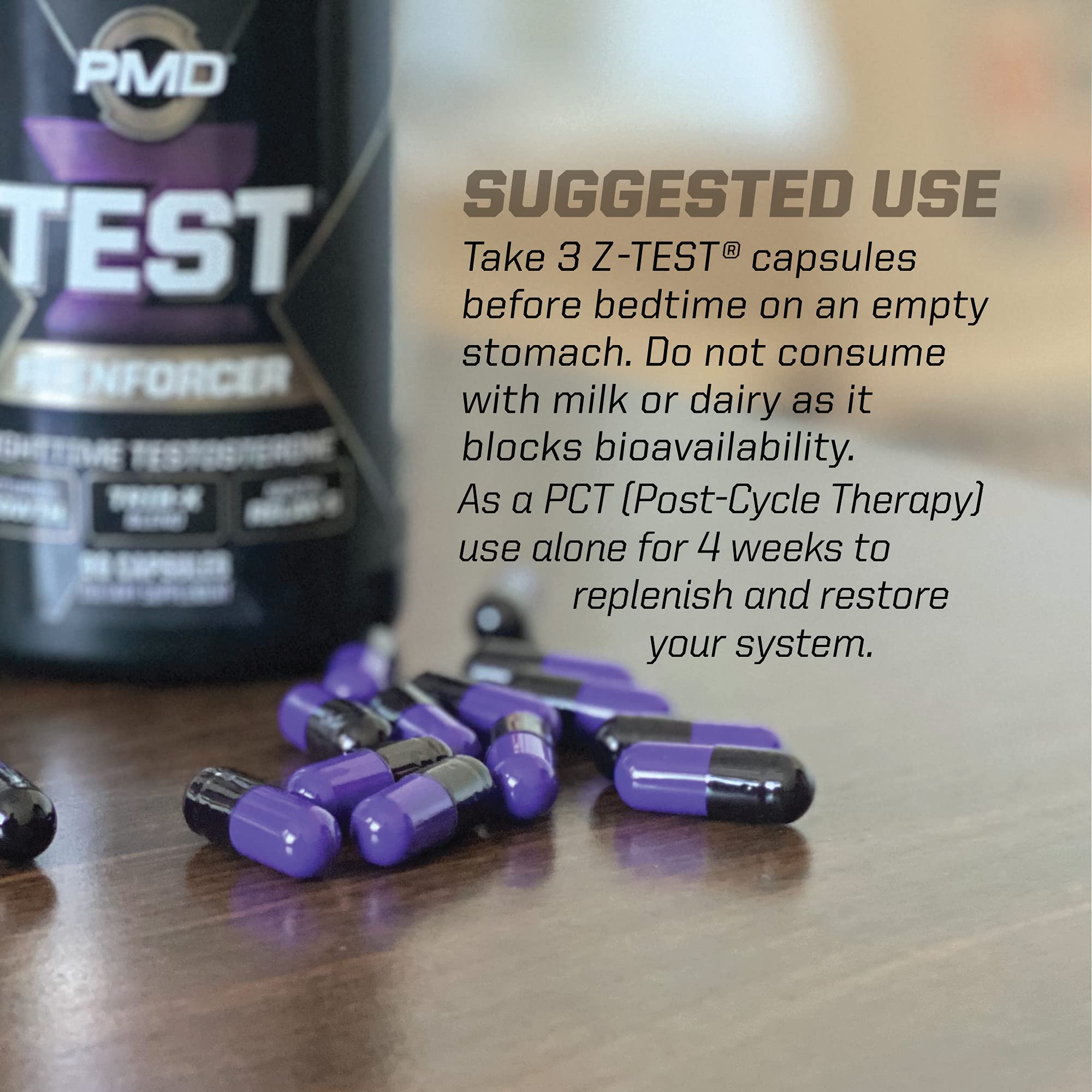 PMD Z-Test ambientado en dormitorio transmitiendo sueño reparador