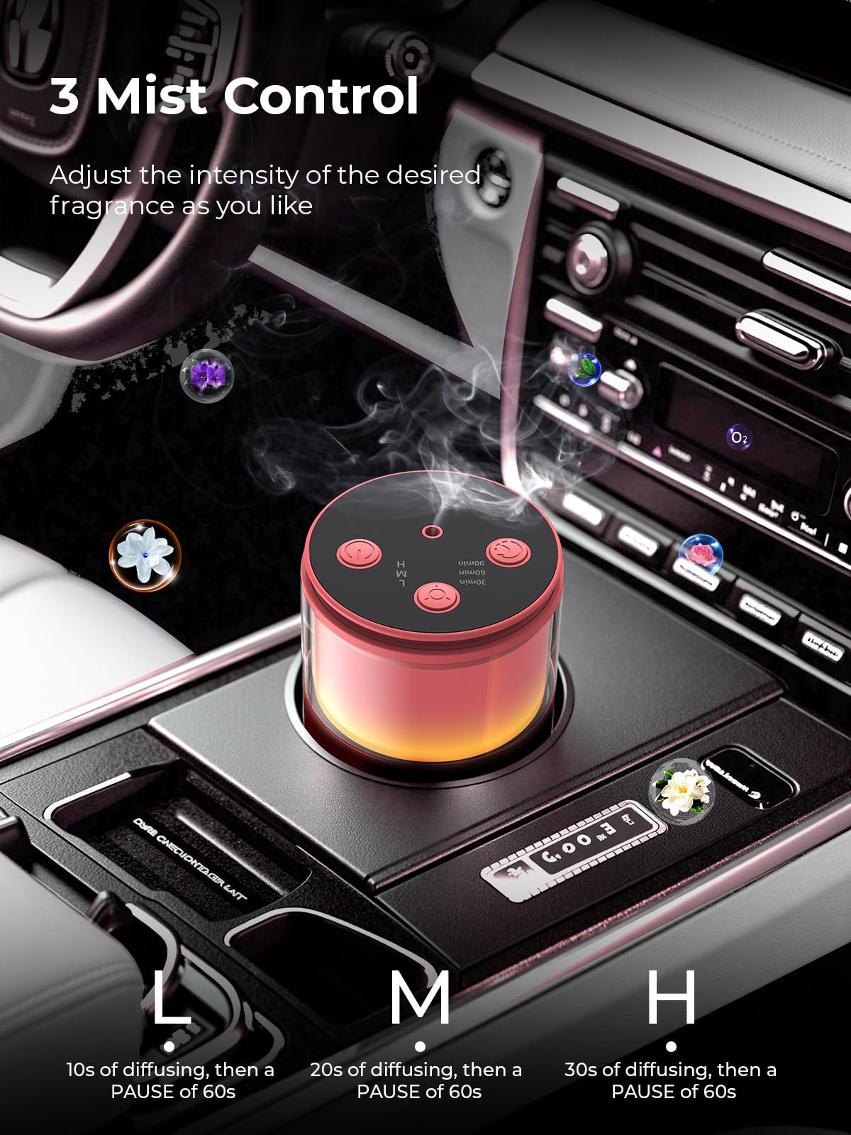 Pmsusoow difusor en mesa de noche creando ambiente relajante para dormir