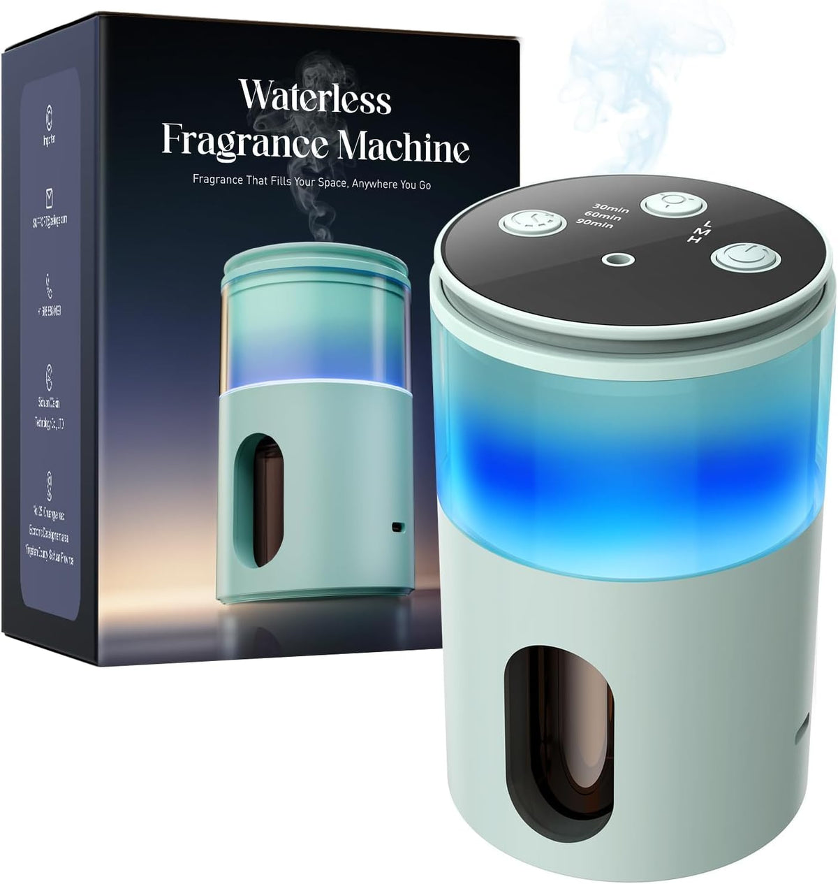 Pmsusoow vista frontal con luz LED nueve colores y ambiente relajante