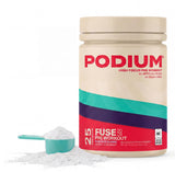 Podium Fuse envase frontal mostrando marca y sabor Blue Razz Slushie, ideal para energía