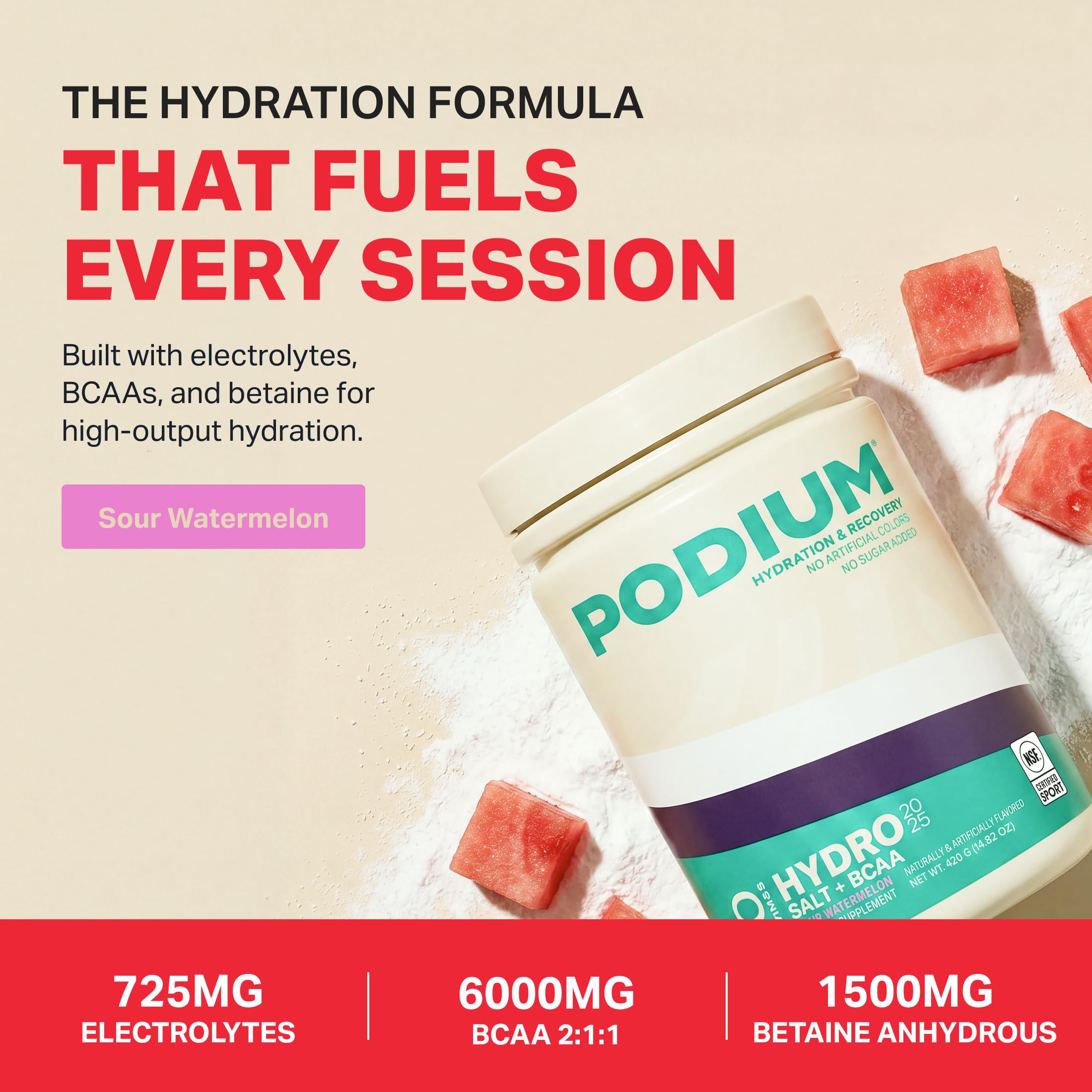 Podium Nutrition cucharada medidora con porción de 13,6 g fácil de dosificar