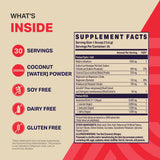 Polvo instantizado de Podium Nutrition en primer plano, mezcla fácil y disolución rápida