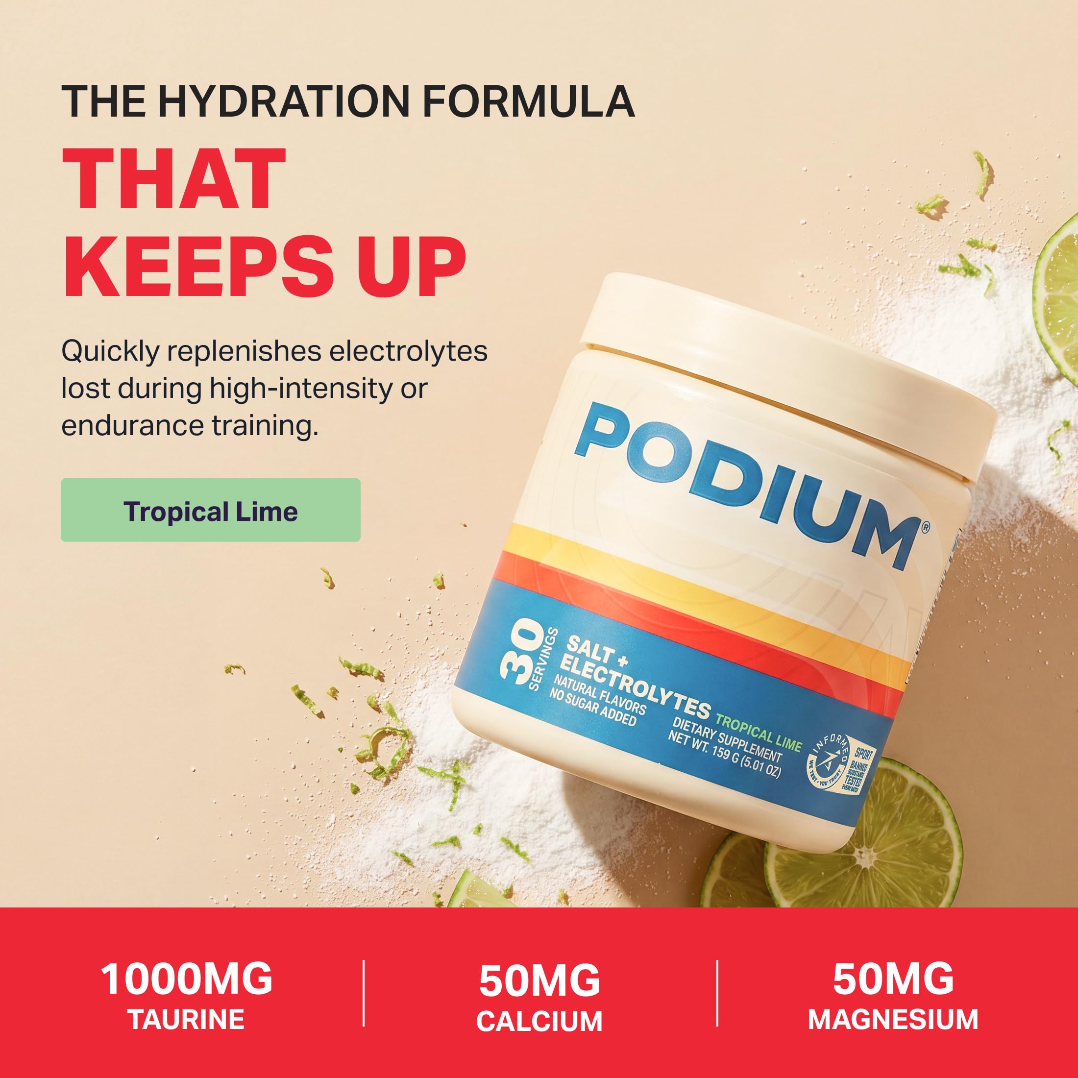 Podium Nutrition vaso preparado en mano, demostrando fácil disolución