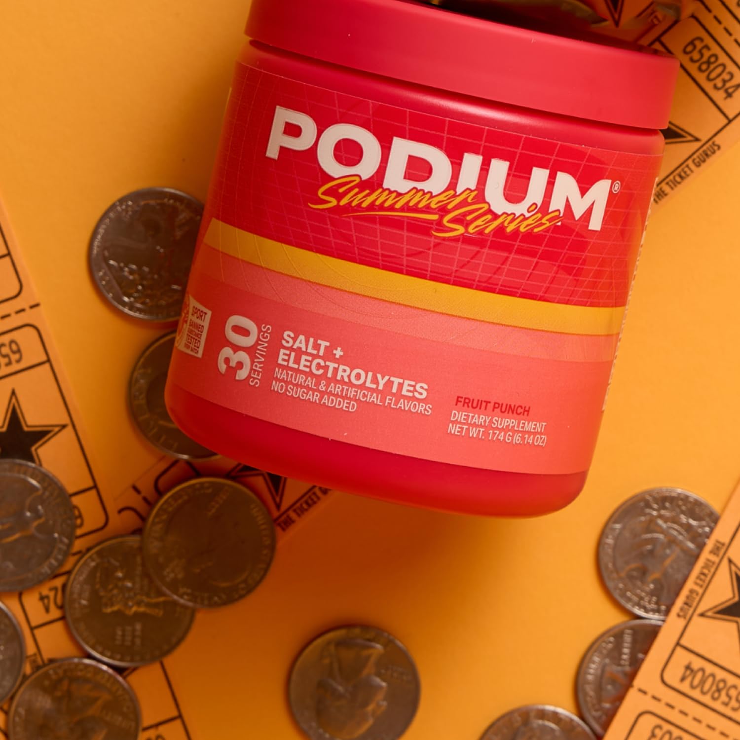 Podium Nutrition bebida mezclada en vaso lista para hidratar