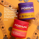 Podium Nutrition etiqueta nutricional con electrolitos y taurina