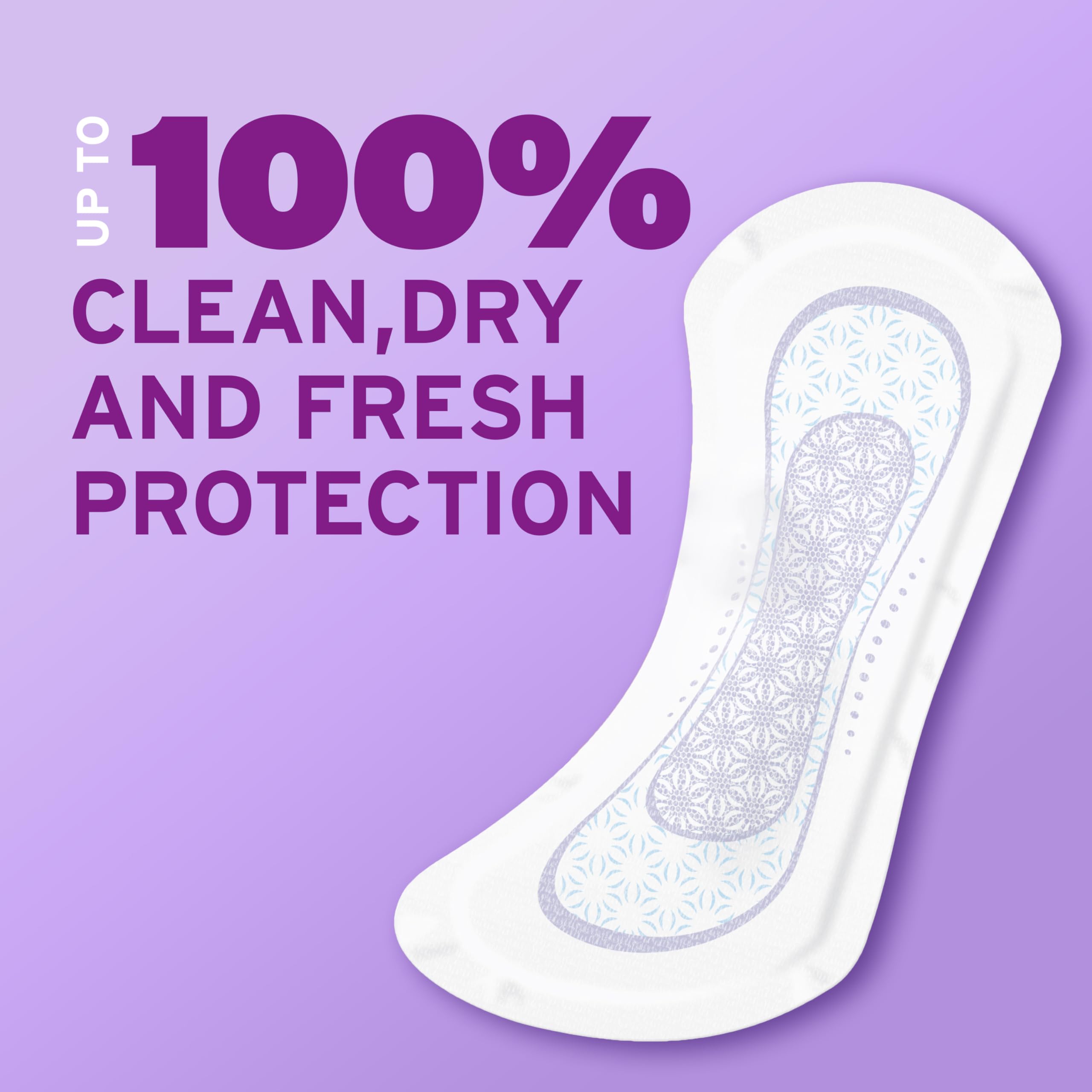 Poise envase abierto con protectores listos para llevar y reemplazar