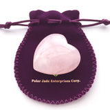 Polar Jade corazón con bolsa de terciopelo púrpura listo para regalo