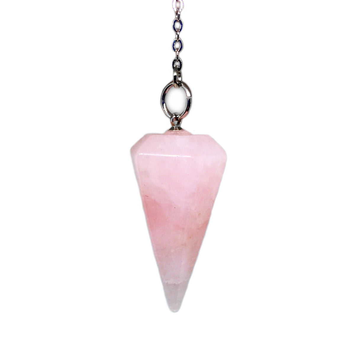 Polar Jade péndulo de cuarzo rosa vista frontal, precisión en lecturas